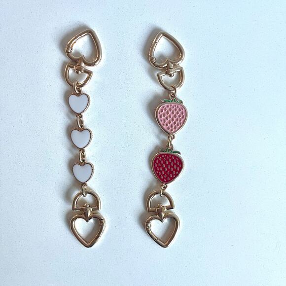CHOOSE ONE: Bag Chain Extenders, Strawberries & Hearts - Picture 1 of 2